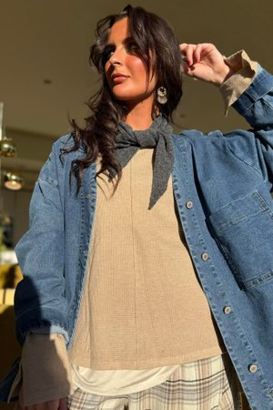 Jonti Knit Neckerchief Charcoal Marl